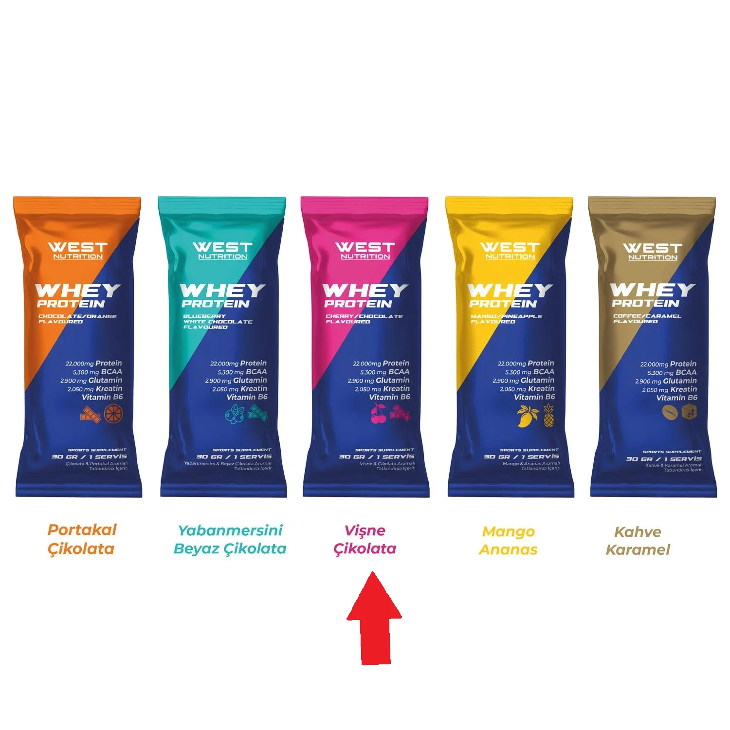 WHEY PROTEIN TOZU VİŞNE ÇIKOLATA AROMALI 30 GR
