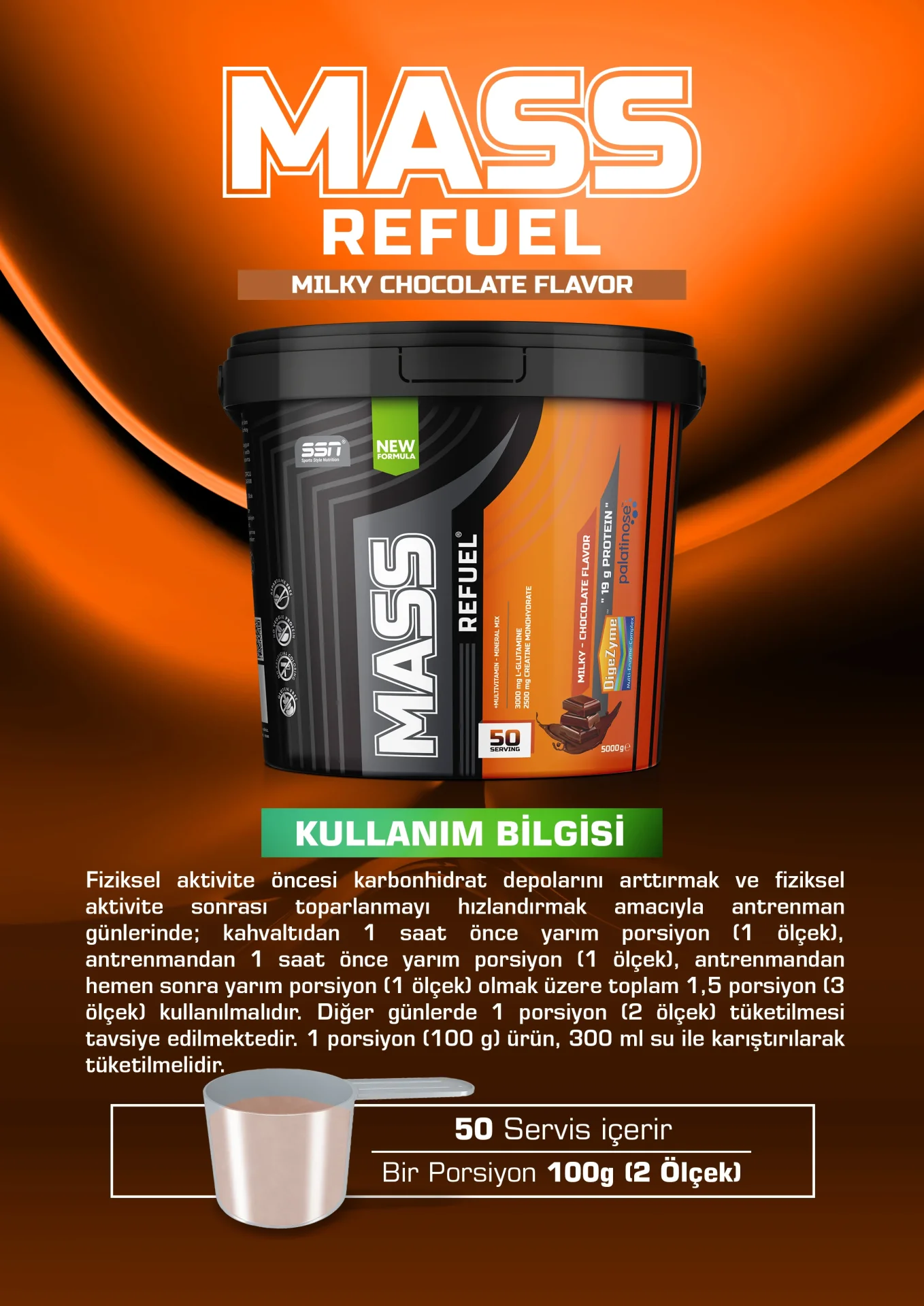 SSN SPORTS STYLE NUTRITION MASS REFUEL 5000 GR (ÇIKOLATA) KARBONHIDRAT KILO ALDIRICI