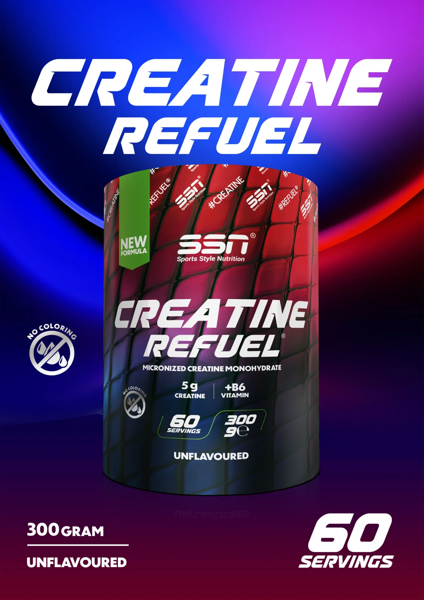 SSN SPORTS STYLE NUTRITION CREATINE REFUEL 300 GR AROMASIZ