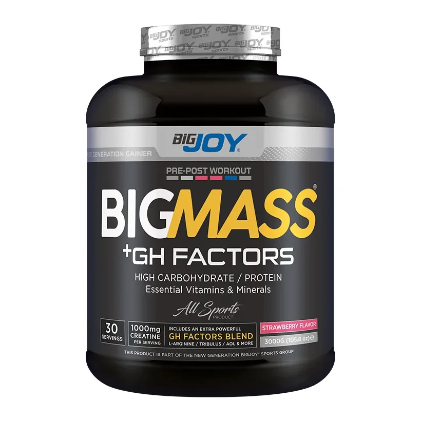 Bigjoy BIGMASS Gainer GH FACTORS ÇİLEK AROMALI 3000g