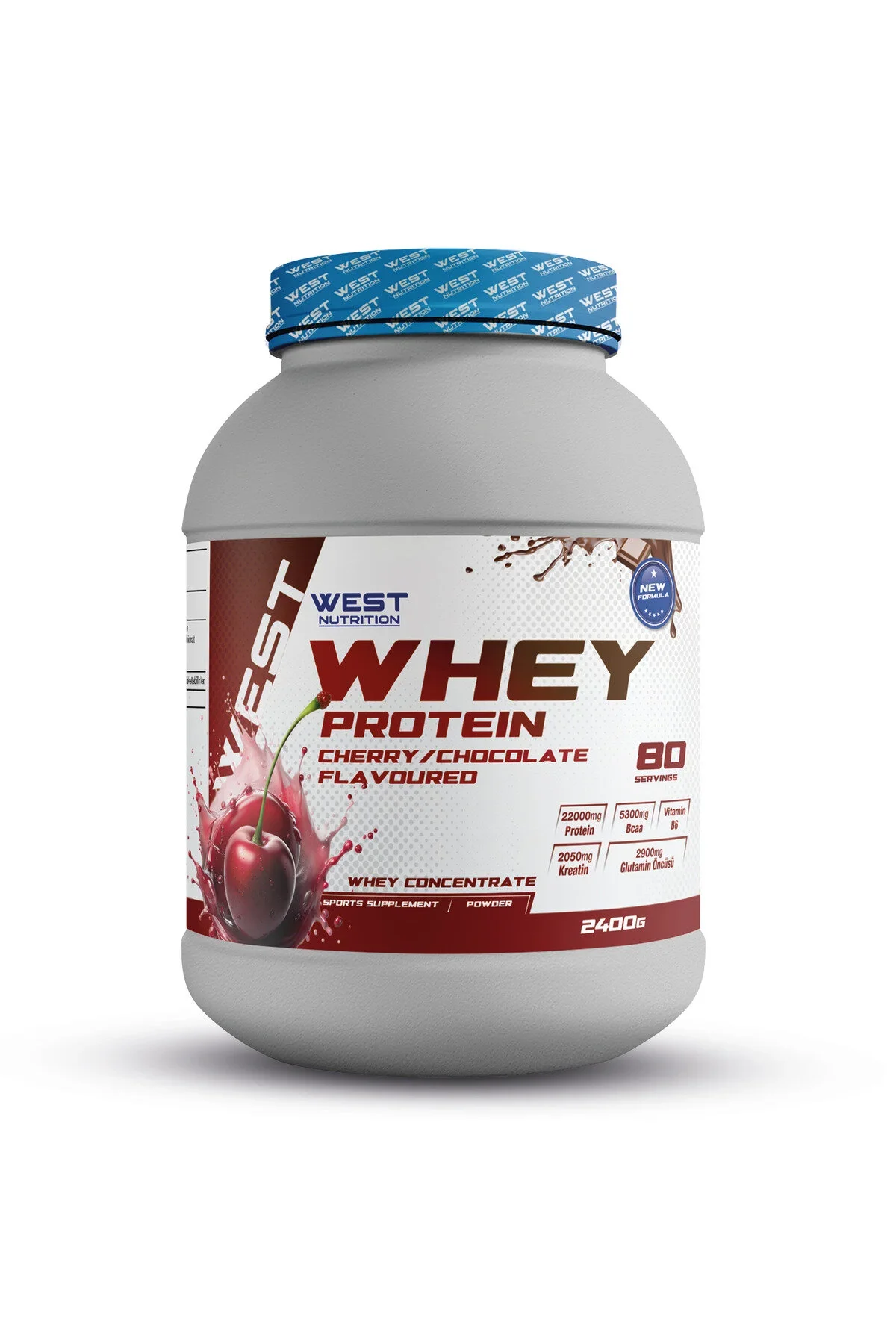 WEST NUTRITION WHEY PROTEIN TOZU 2400 GR 80 SERVIS VIŞNE & ÇIKOLATA AROMALI