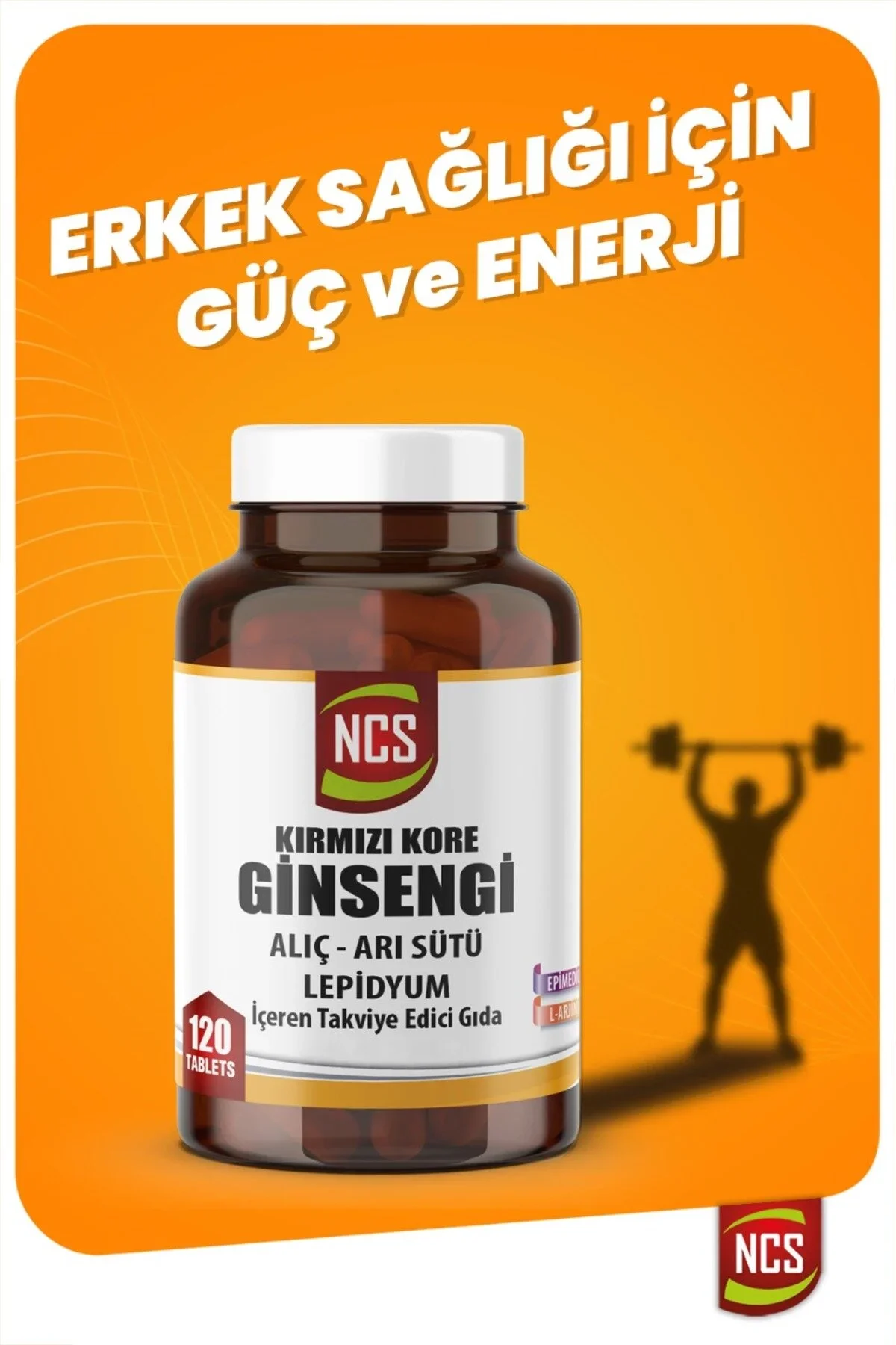 NCS KIRMIZI KOREAN GINSENGI ALIÇ ARI SÜTÜ L-ARGININ 120 TABLET