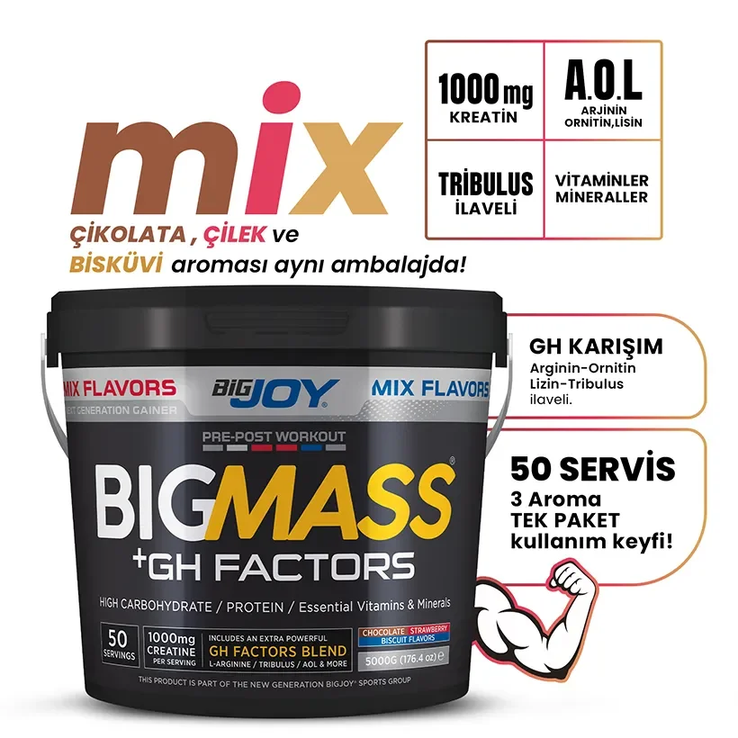 BIGJOY BIGMASS GAINER GH FACTORS MIX FLAVORS 5000G