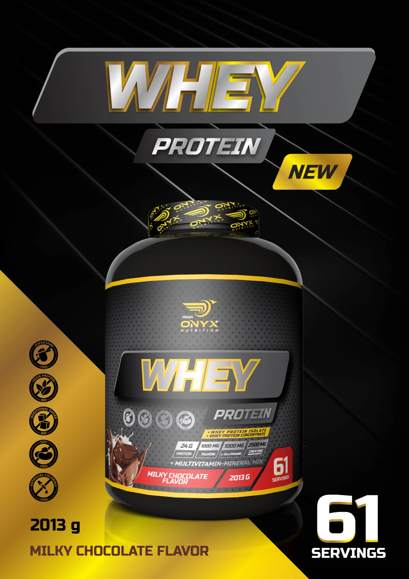 ONYX %100 WHEY PROTEIN TOZU 2013 GR ÇİKOLATA AROMALI