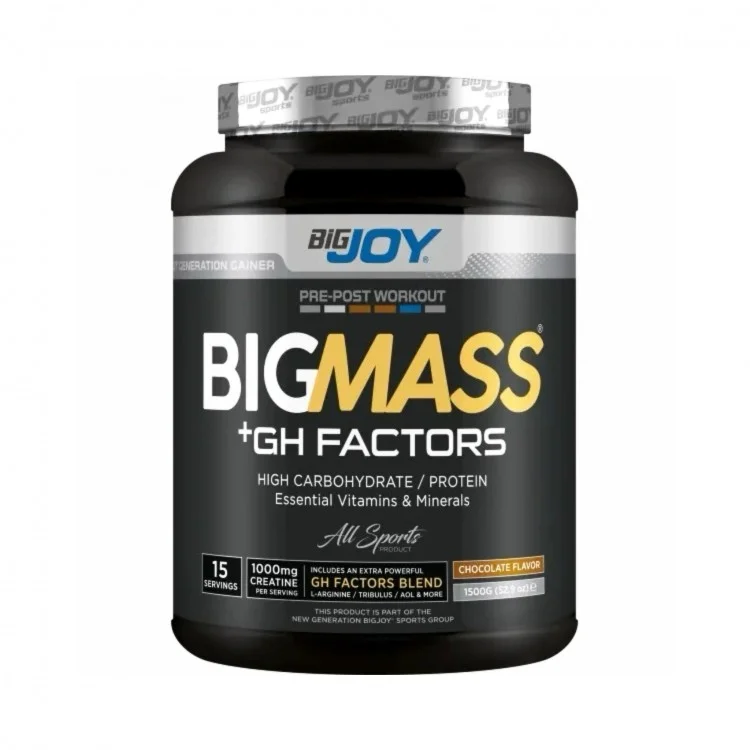 BİG JOY BİG MASS + GH FACTORS ÇİKOLATA AROMALI GAINER - 1500 GR