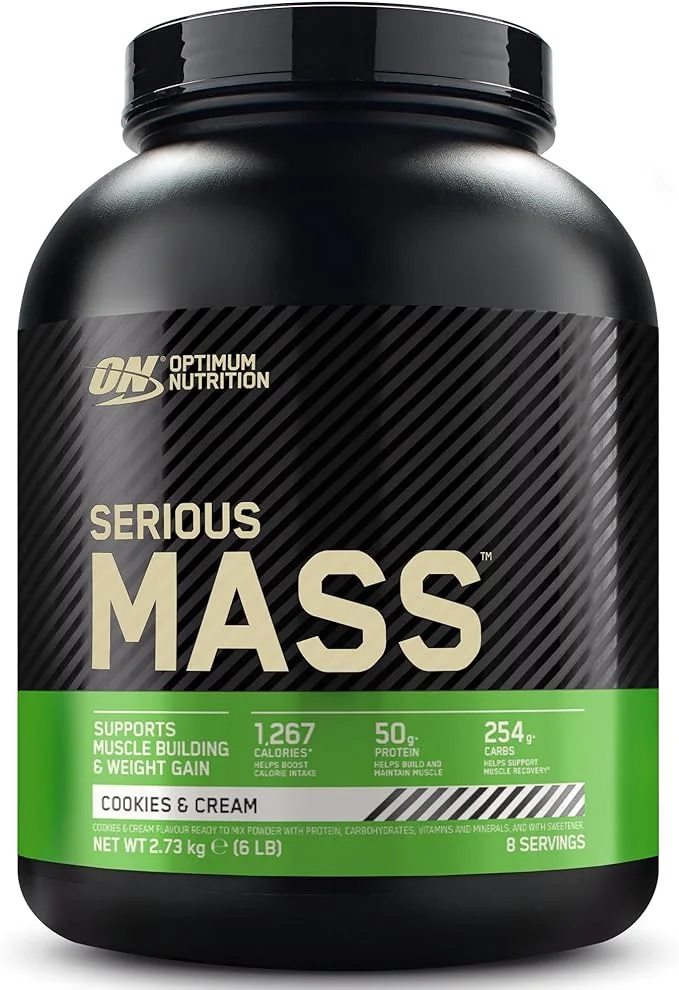 OPTIMUM NUTRITION SERIOUS MASS KURABIYE VE KREMA AROMALI GAINER 2.73KG 8 SERVIS