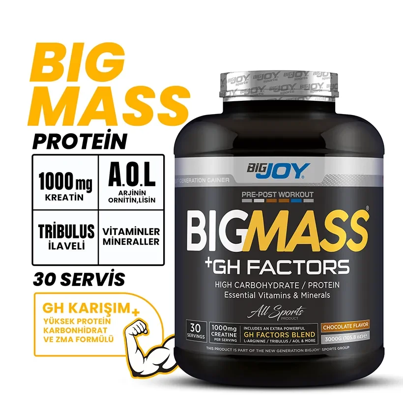 Bigjoy BIGMASS Gainer GH FACTORS ÇİKOLATA AROMALI 3000g